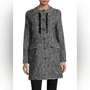 Karl Lagerfeld Designer Mid Length Tweed Jacket Size 6